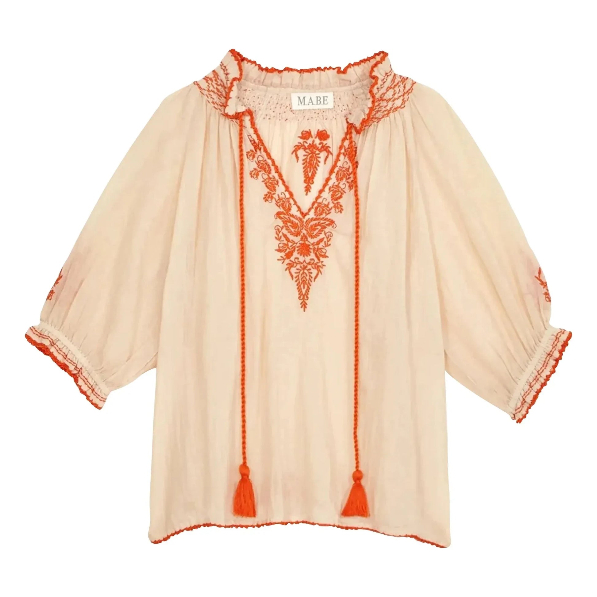 M.A.B.E. - Talia Cotton blouse | Corail Orange