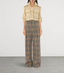 Burberry Check Belted Wide-Leg Trousers