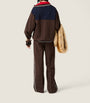 Miu Miu Brown Asymmetric-Zip Polo Sweatshirt