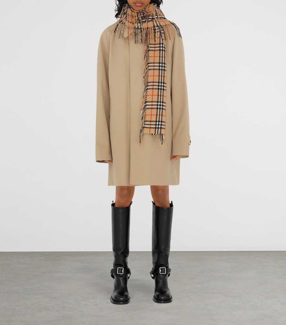 Burberry Beige Cashmere Check Happy Scarf