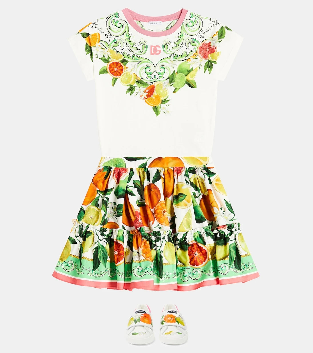 Dolce&Gabbana Kids - Printed cotton skirt