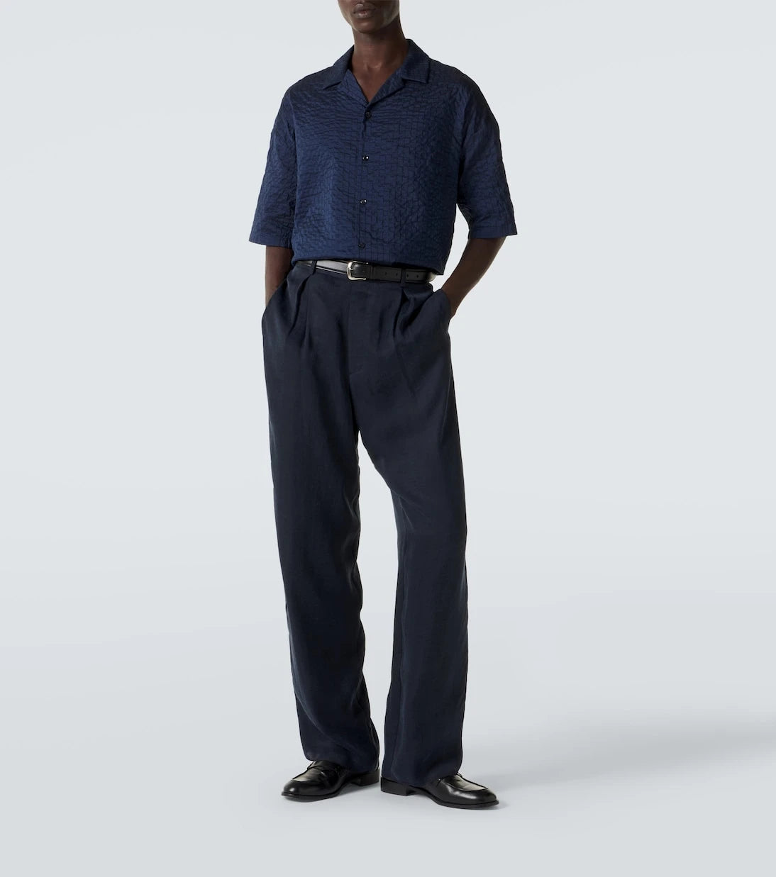 Giorgio Armani - Seersucker bowling shirt