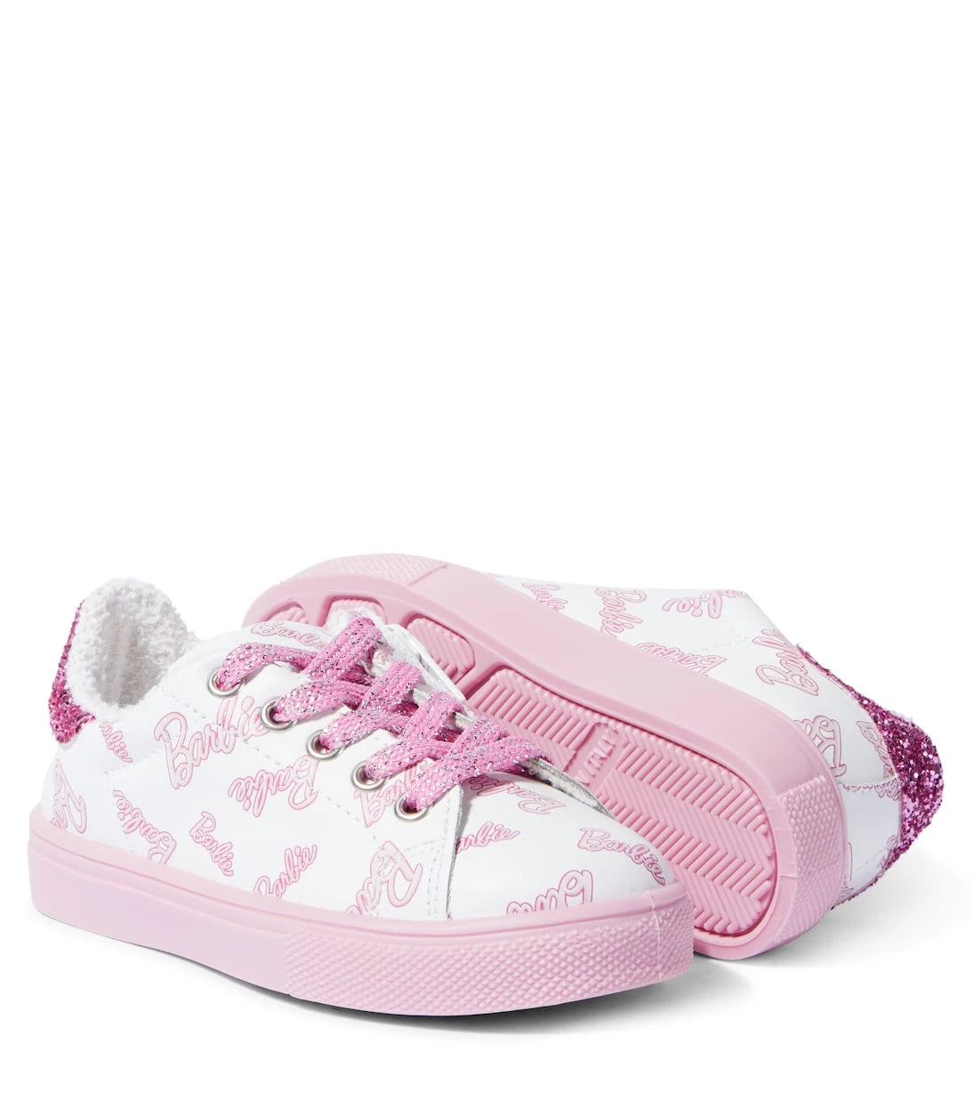 Monnalisa - x Barbie® embellished leather sneakers
