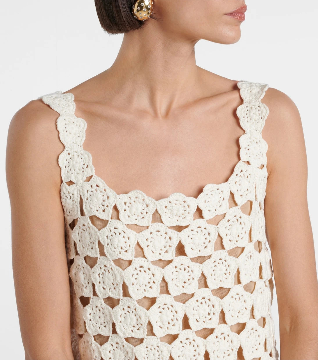 Staud - Hoya floral crochet cotton minidress