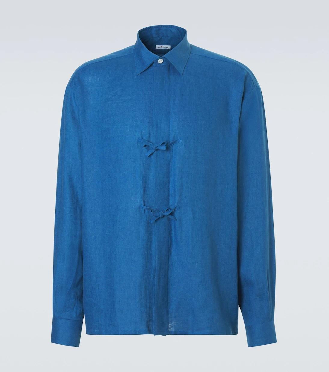 Kiton - Bow-detail linen shirt