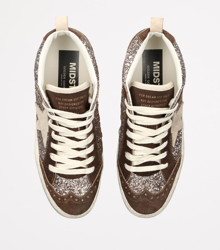 Golden Goose Brown Glitter Mid Star Sneakers