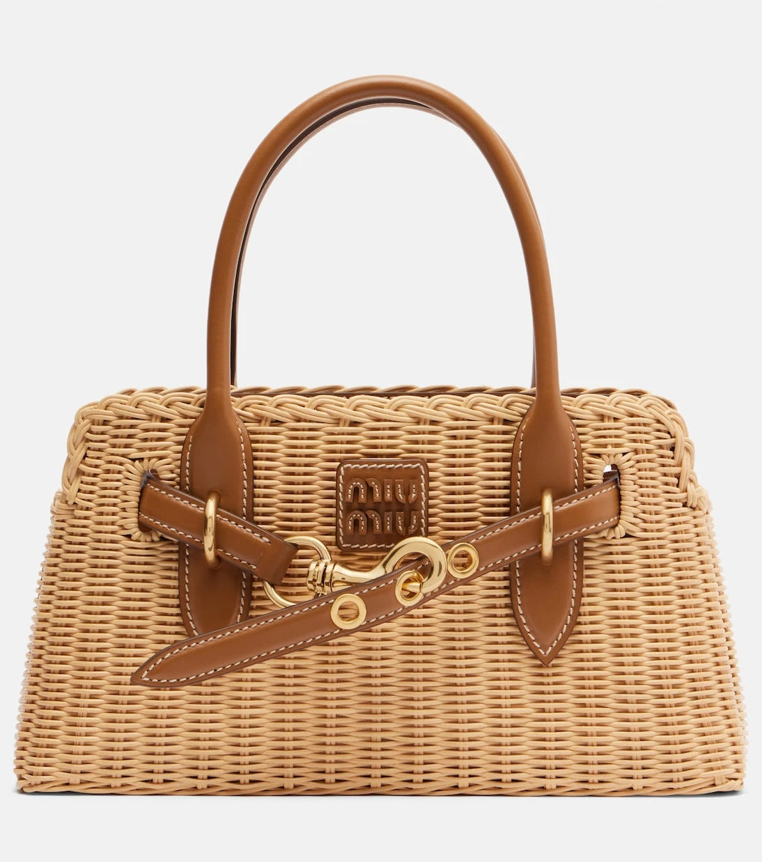 Miu Miu - Aventure wicker top-handle bag