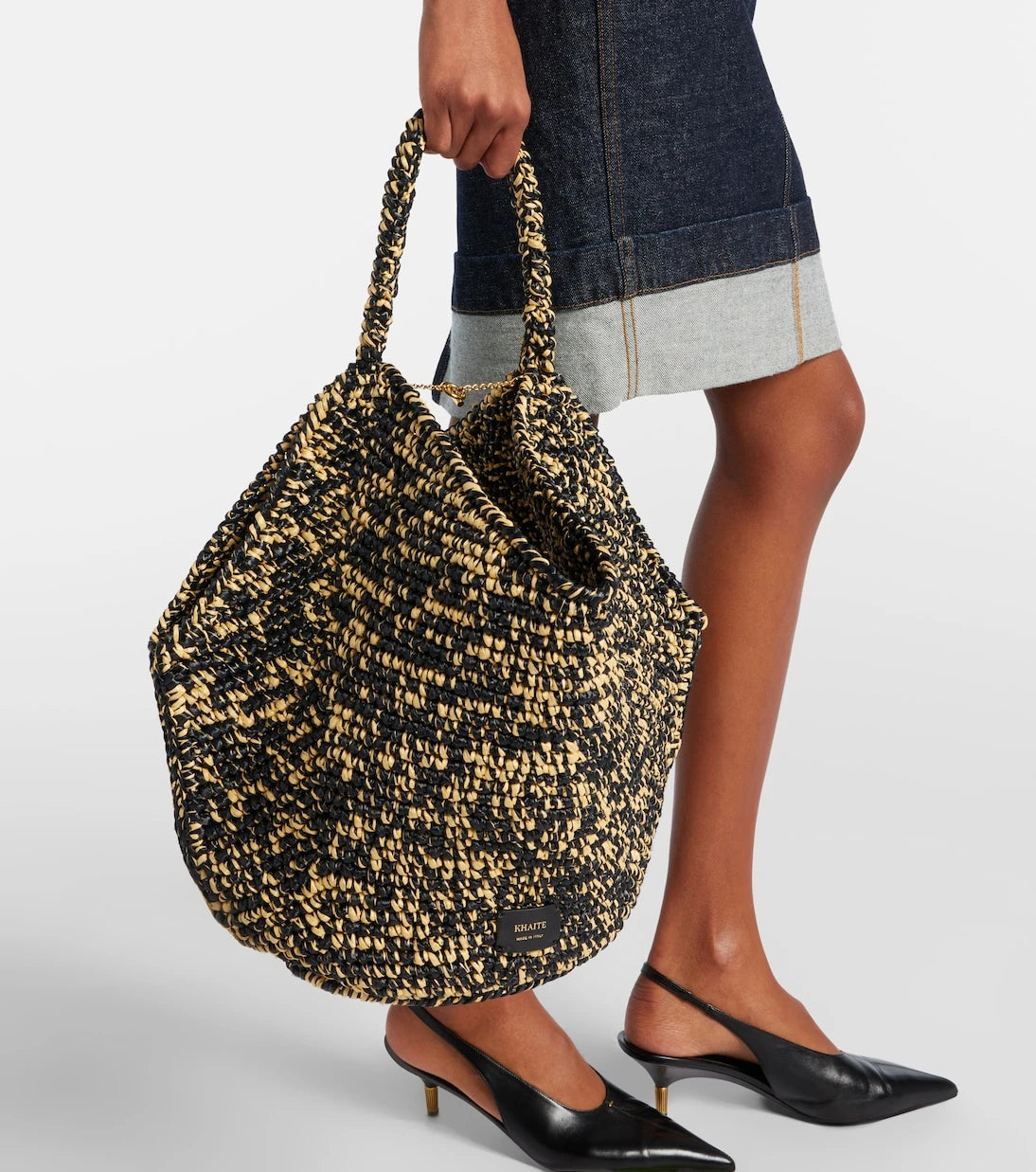 Khaite - Lotus Medium raffia tote bag