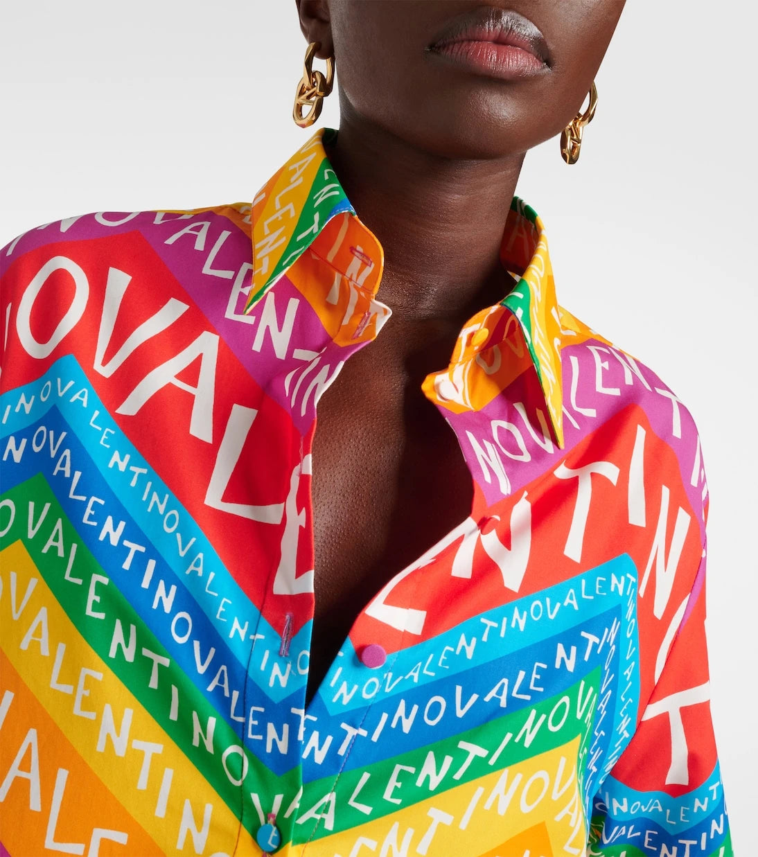 Valentino - Logo cotton shirt dress