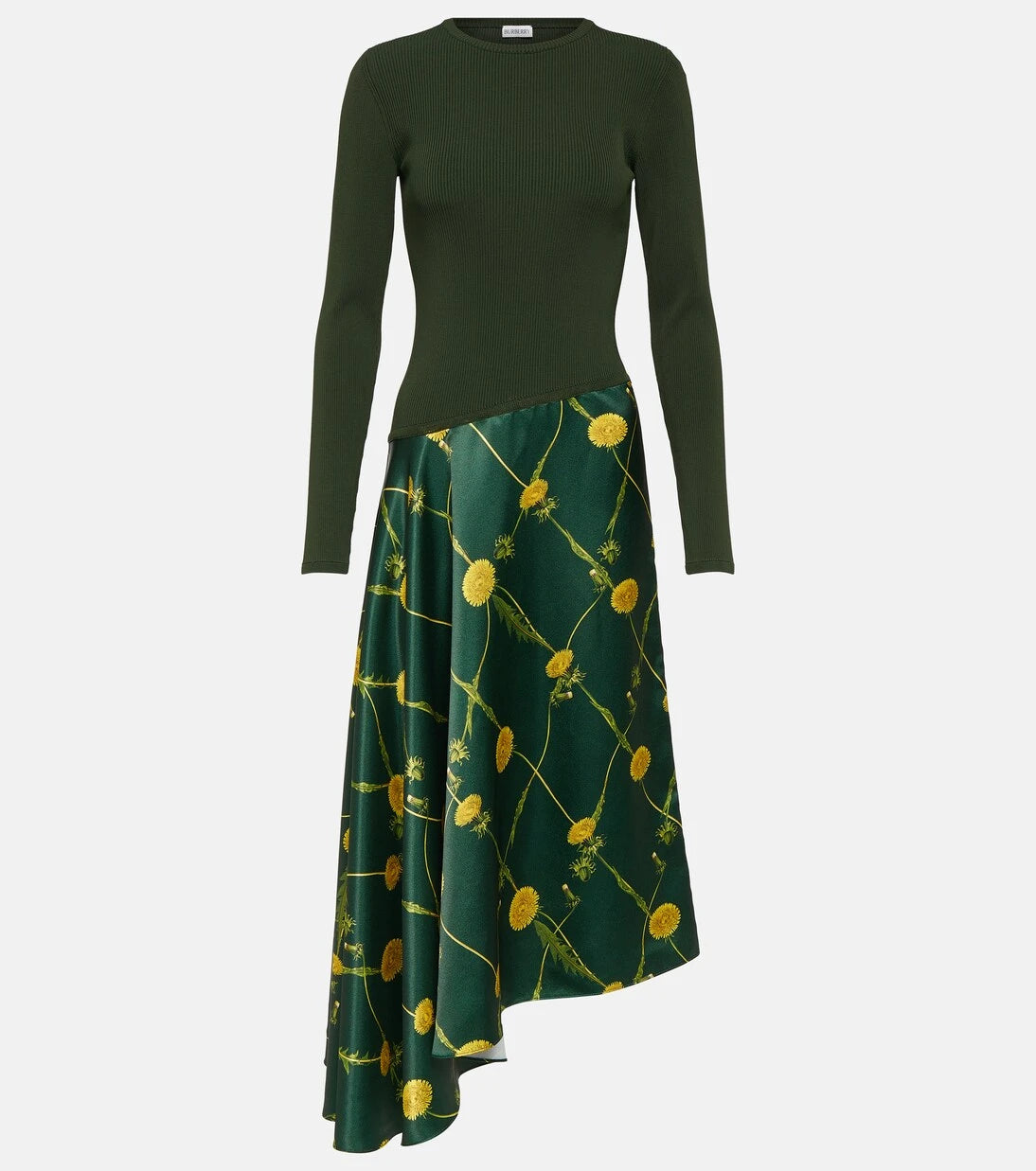 Burberry - فستان ميدي من الجيرسيه والساتان المطبوع