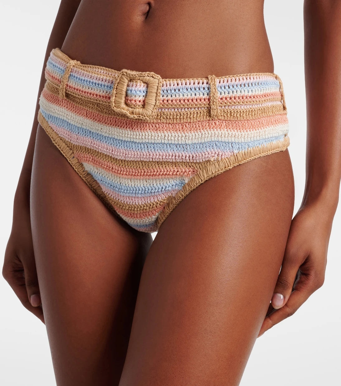 Anna Kosturova - Crochet striped cotton bikini bottoms