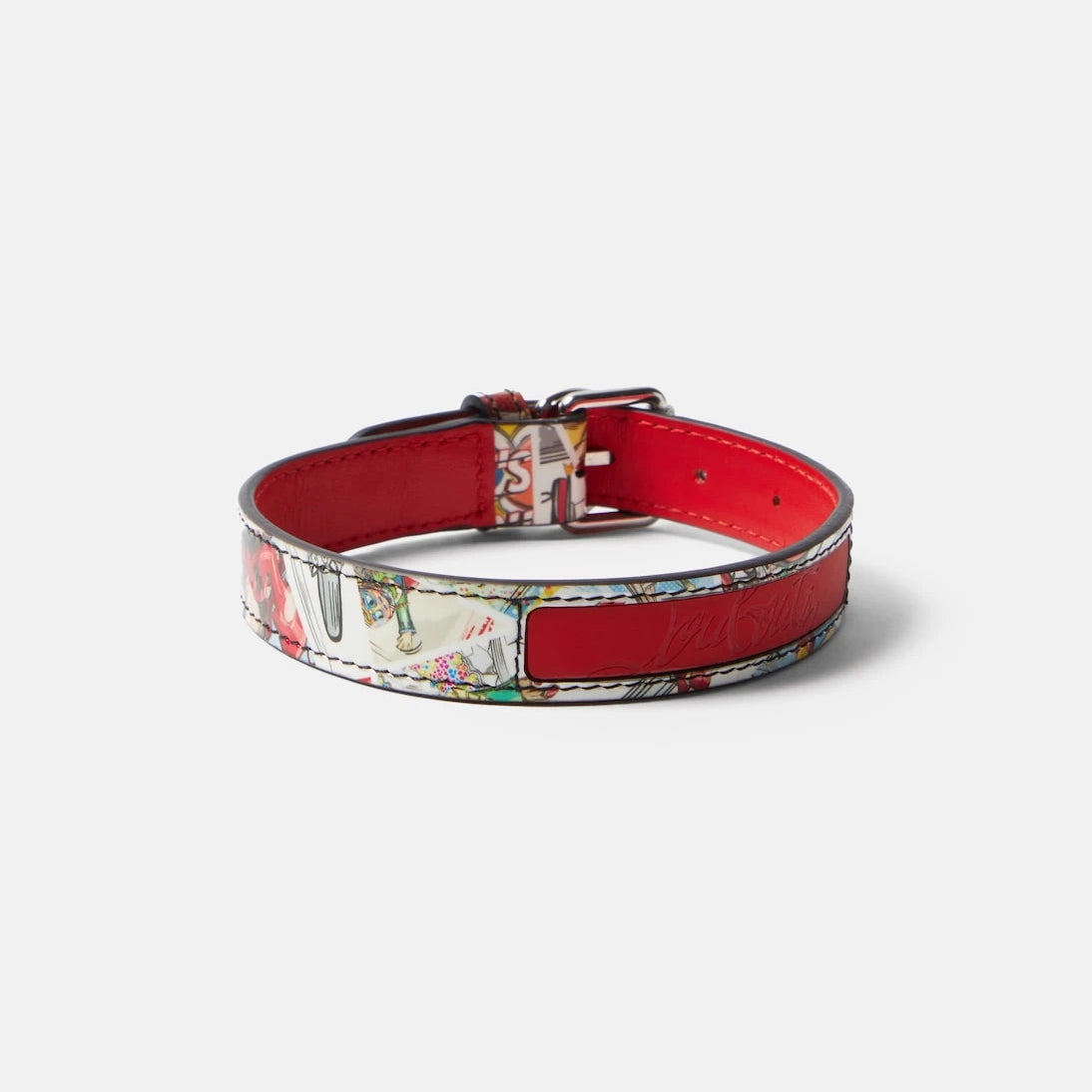 Christian Louboutin - Loubicollar printed leather dog collar