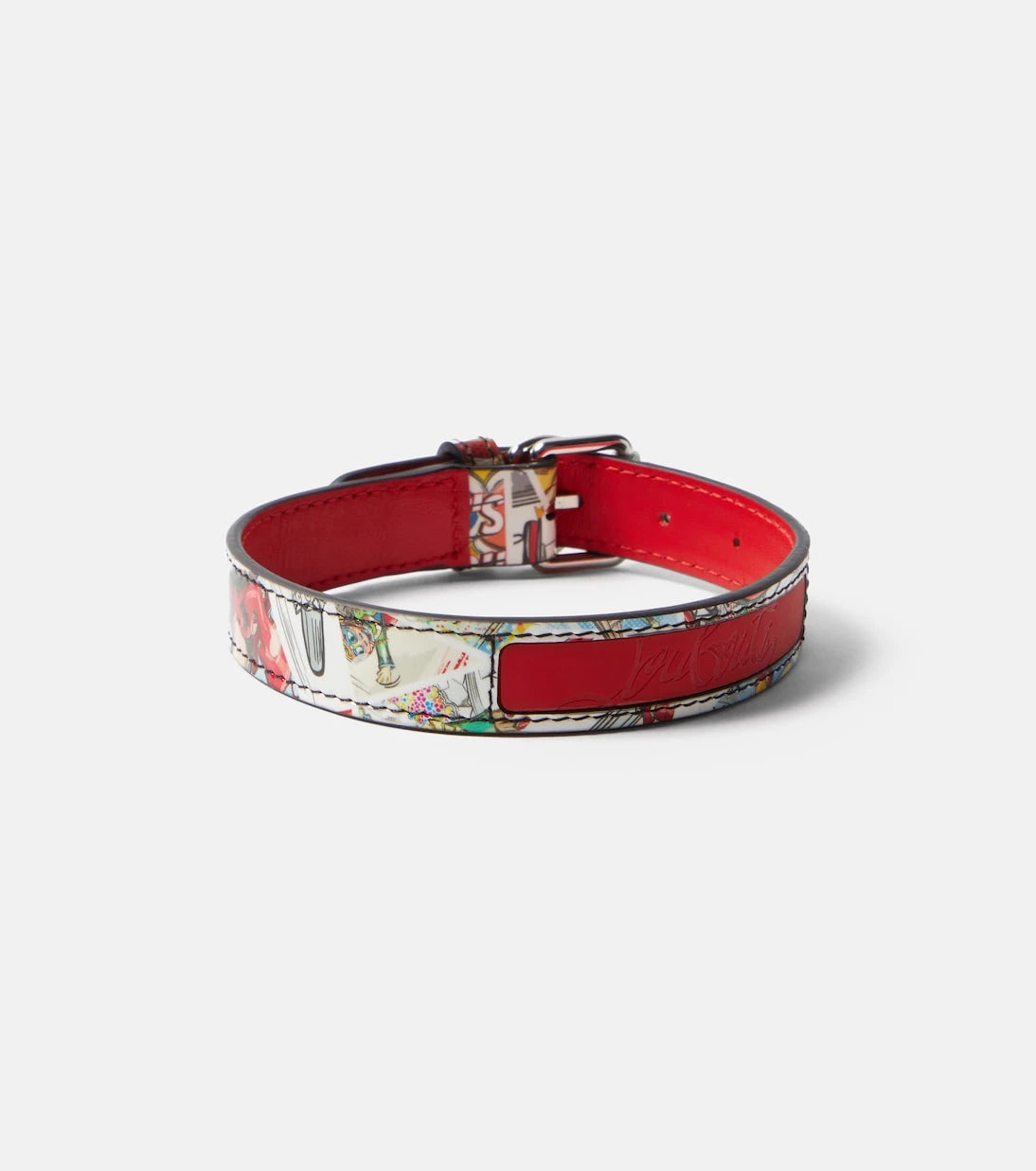 Christian Louboutin - Loubicollar printed leather dog collar