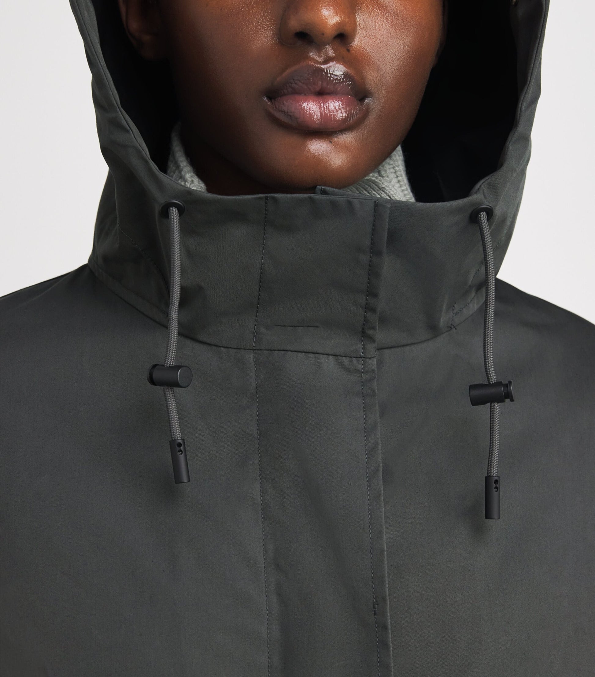 Yves Salomon Beige Fox-Rabbit Blended-Cotton Parka (72cm)