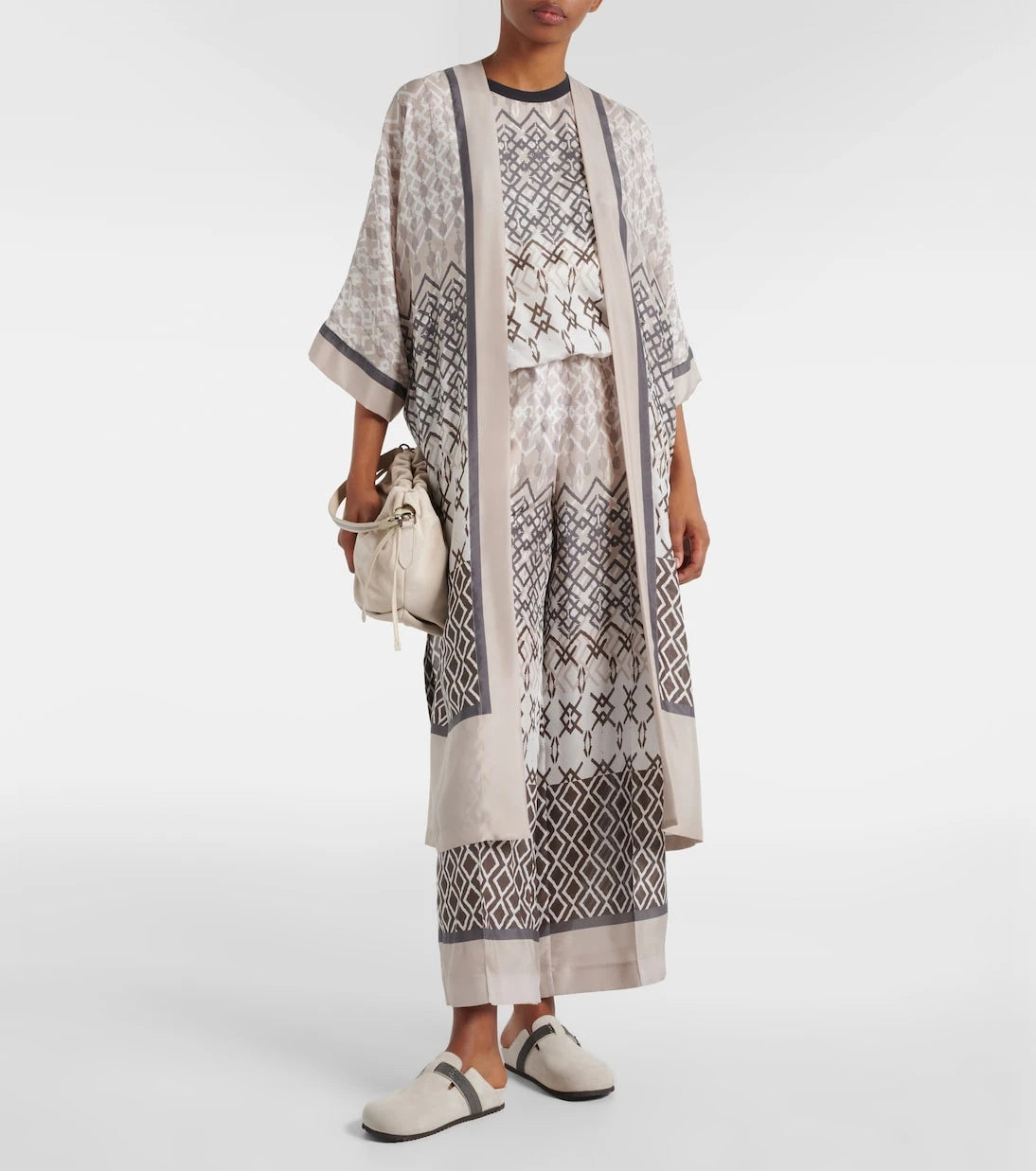 Brunello Cucinelli - Printed silk wide-leg pants