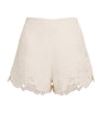 Cult Gaia Ivory Lace-Trim Suni Shorts