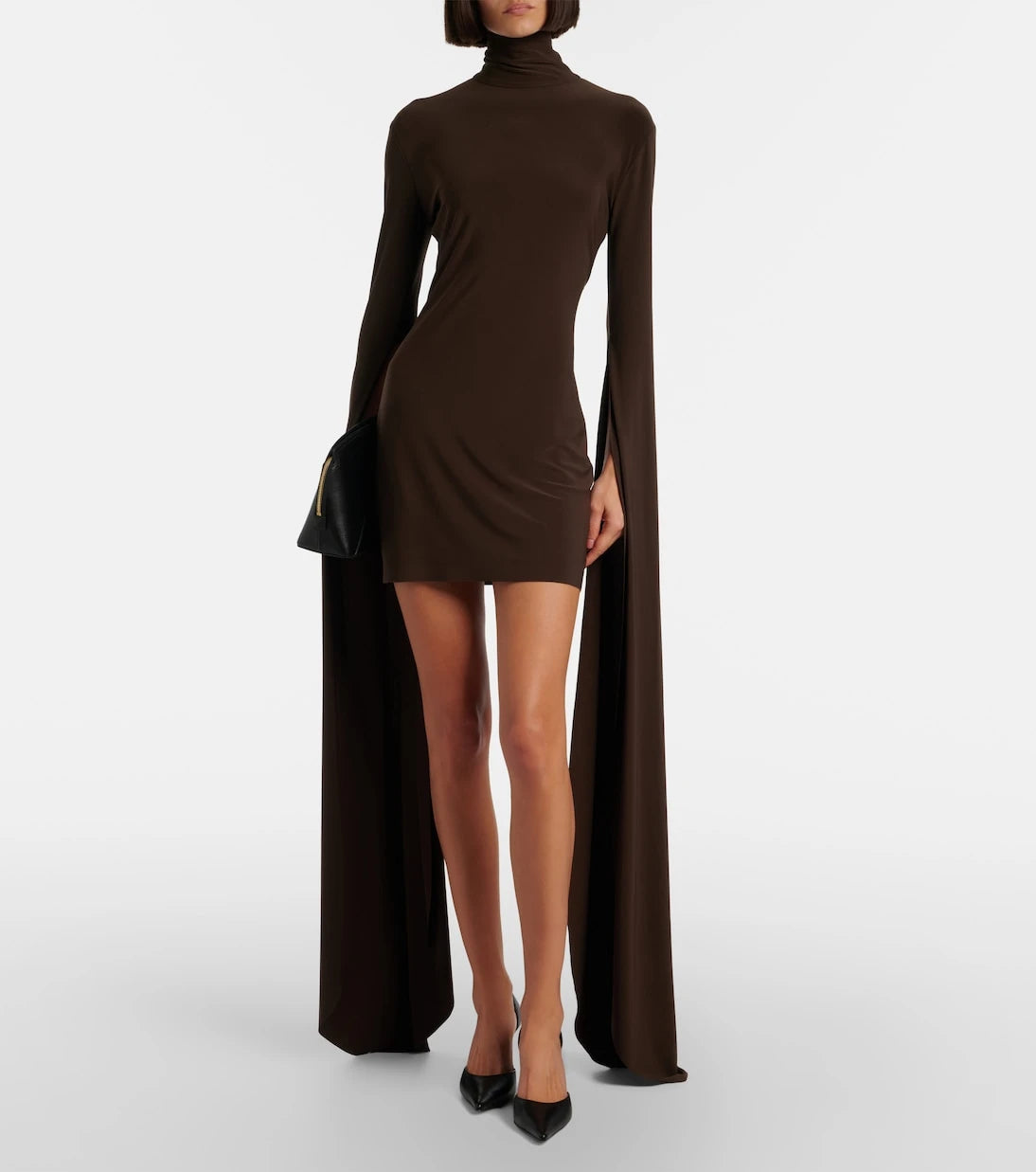 Norma Kamali - Draped turtleneck minidress
