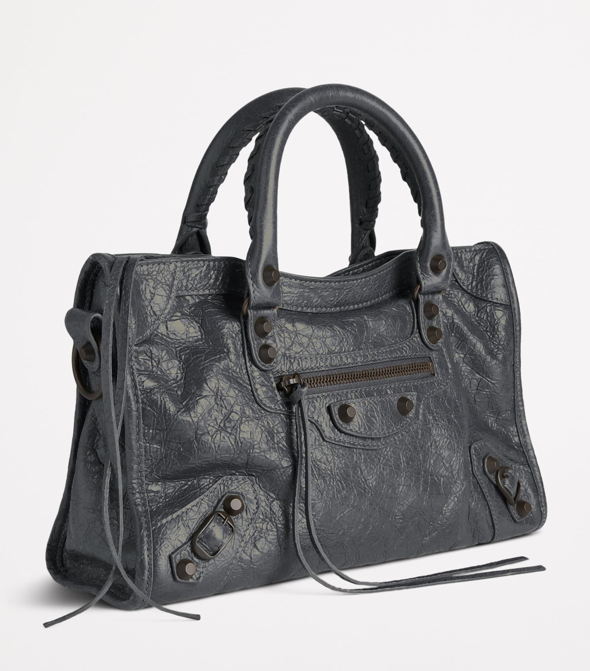 Balenciaga Grey Small Leather Le City Top-Handle Bag