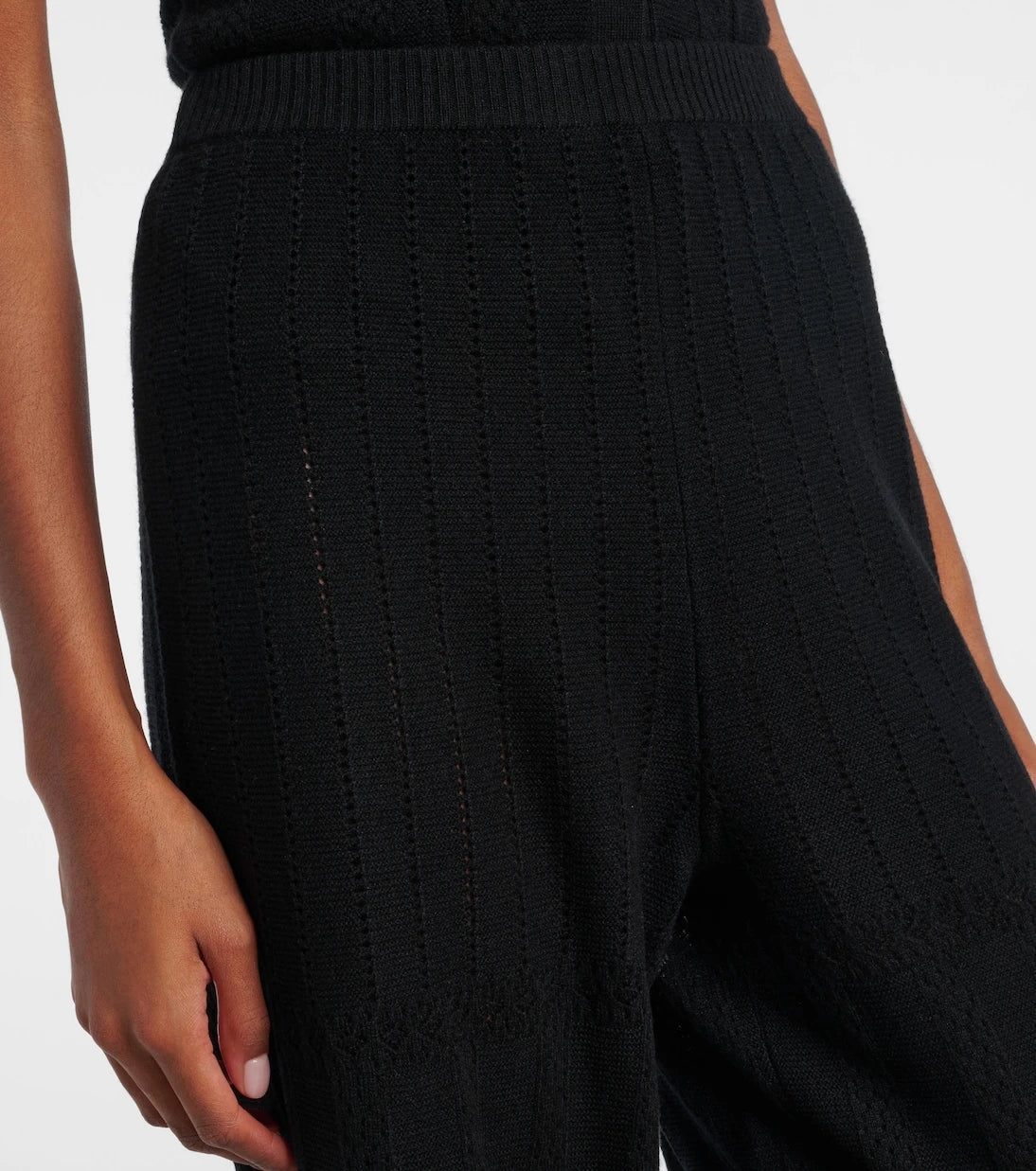 Eres - Alliage pointelle wool and cashmere wide-leg pants