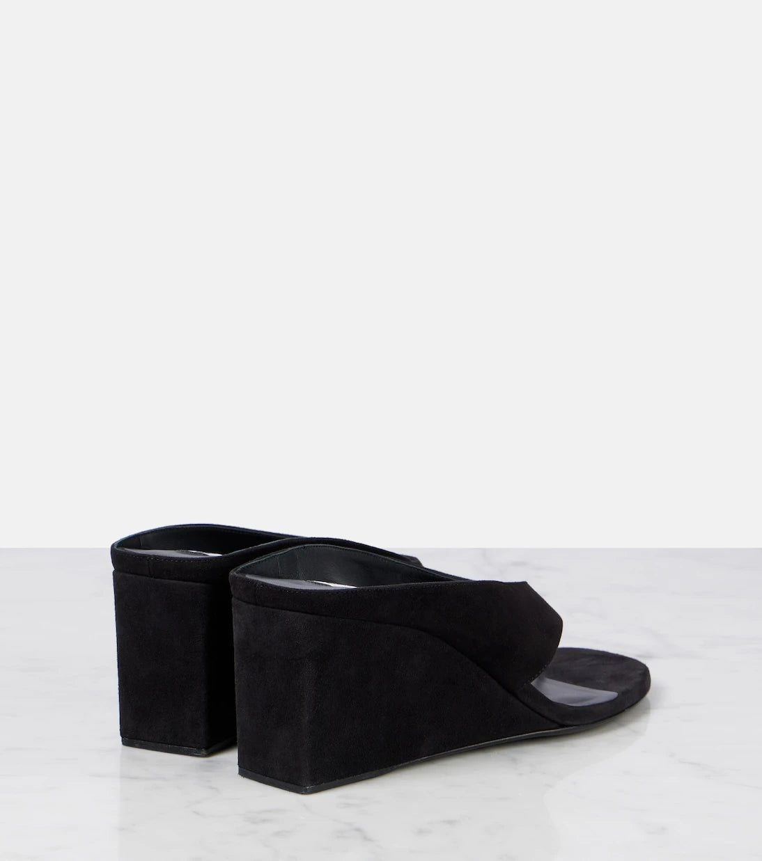 Alaïa - Cube 75 suede wedge thong sandals