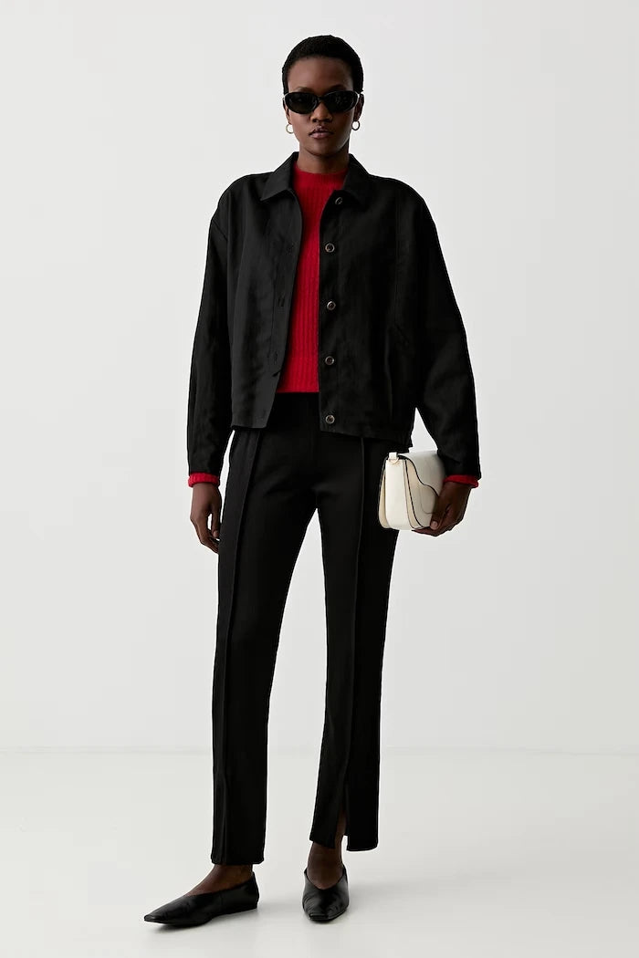Tommy Hilfiger kadın keten karışımlı gömlek ceket