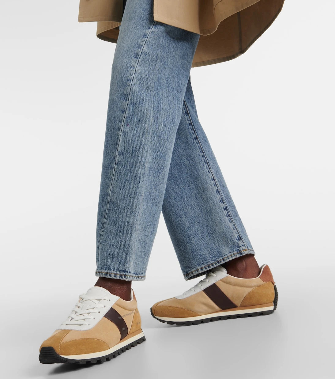Hogan - Leather-trimmed suede sneakers
