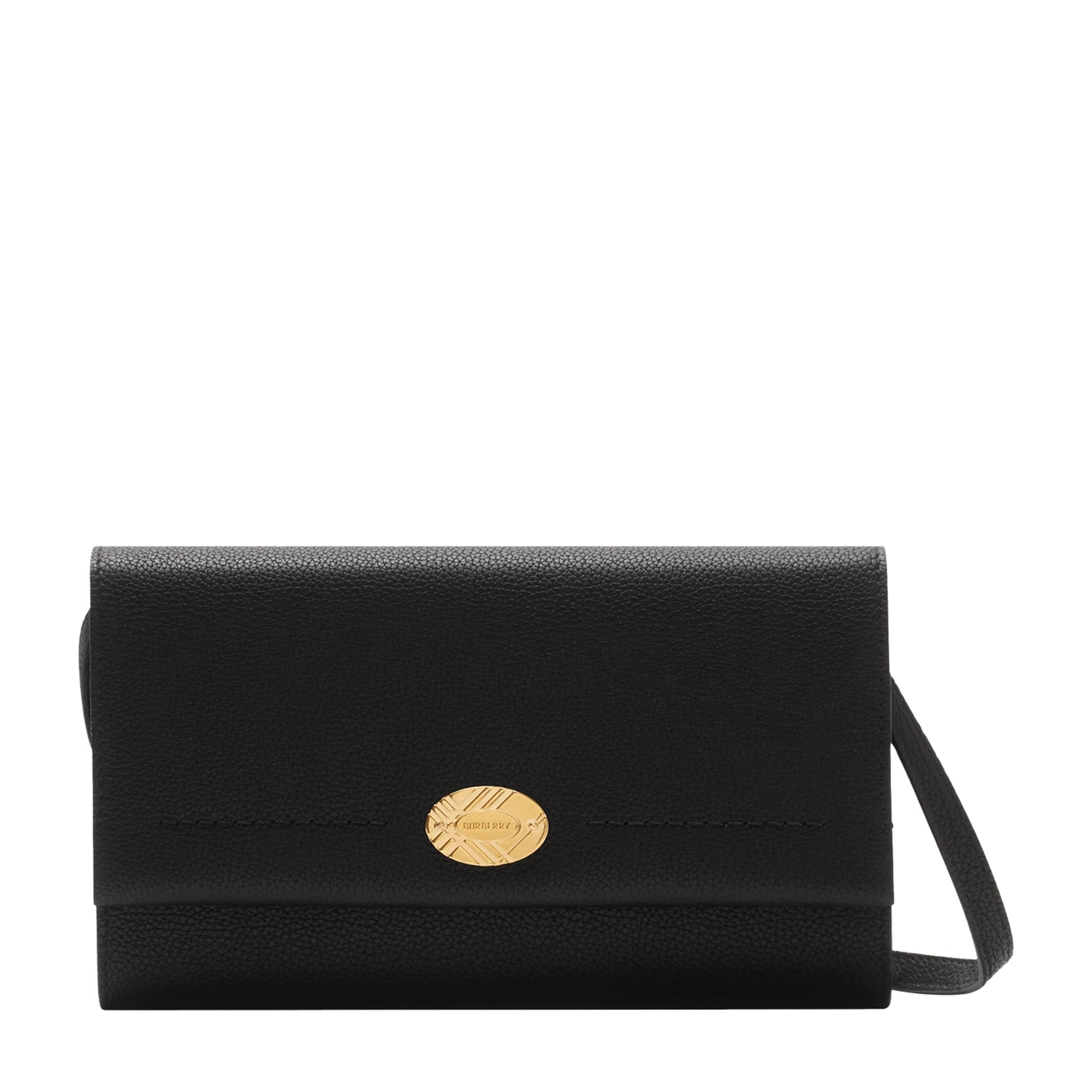 Black Leather Cotswolds Strap Wallet