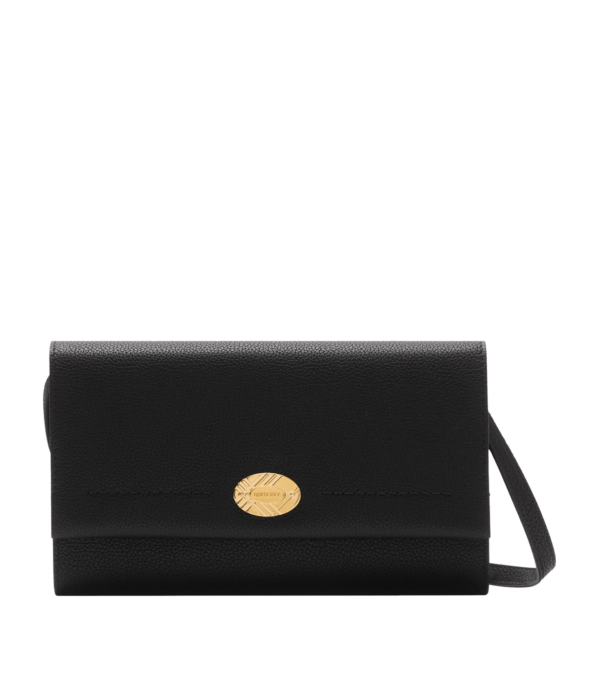 Black Leather Cotswolds Strap Wallet