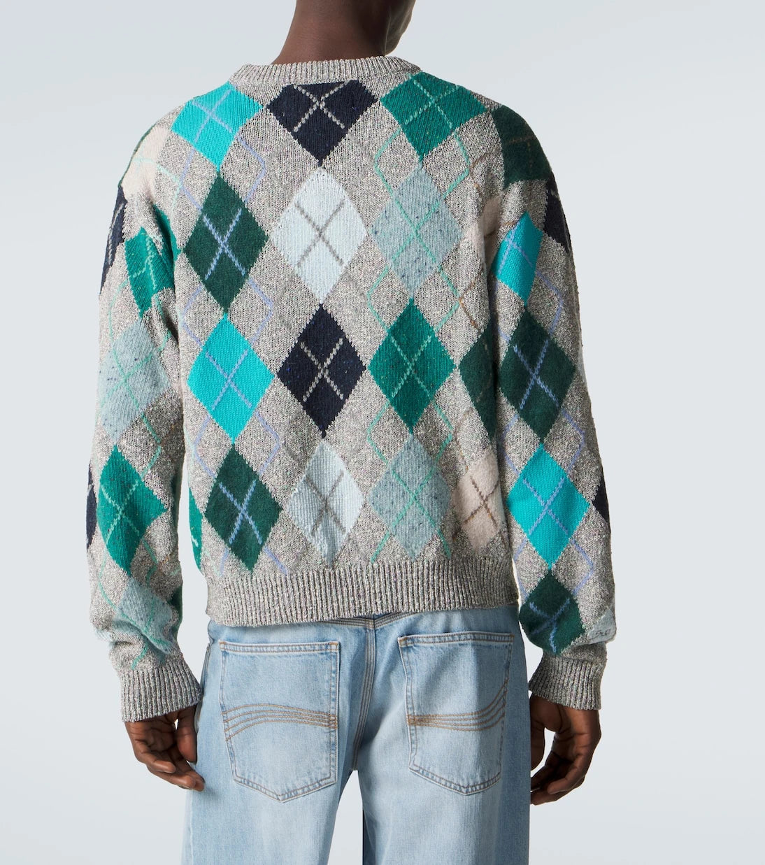 ERL - Argyle wool and cotton-blend sweater