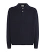 FRAME Navy Wool-Cashmere Polo Sweater