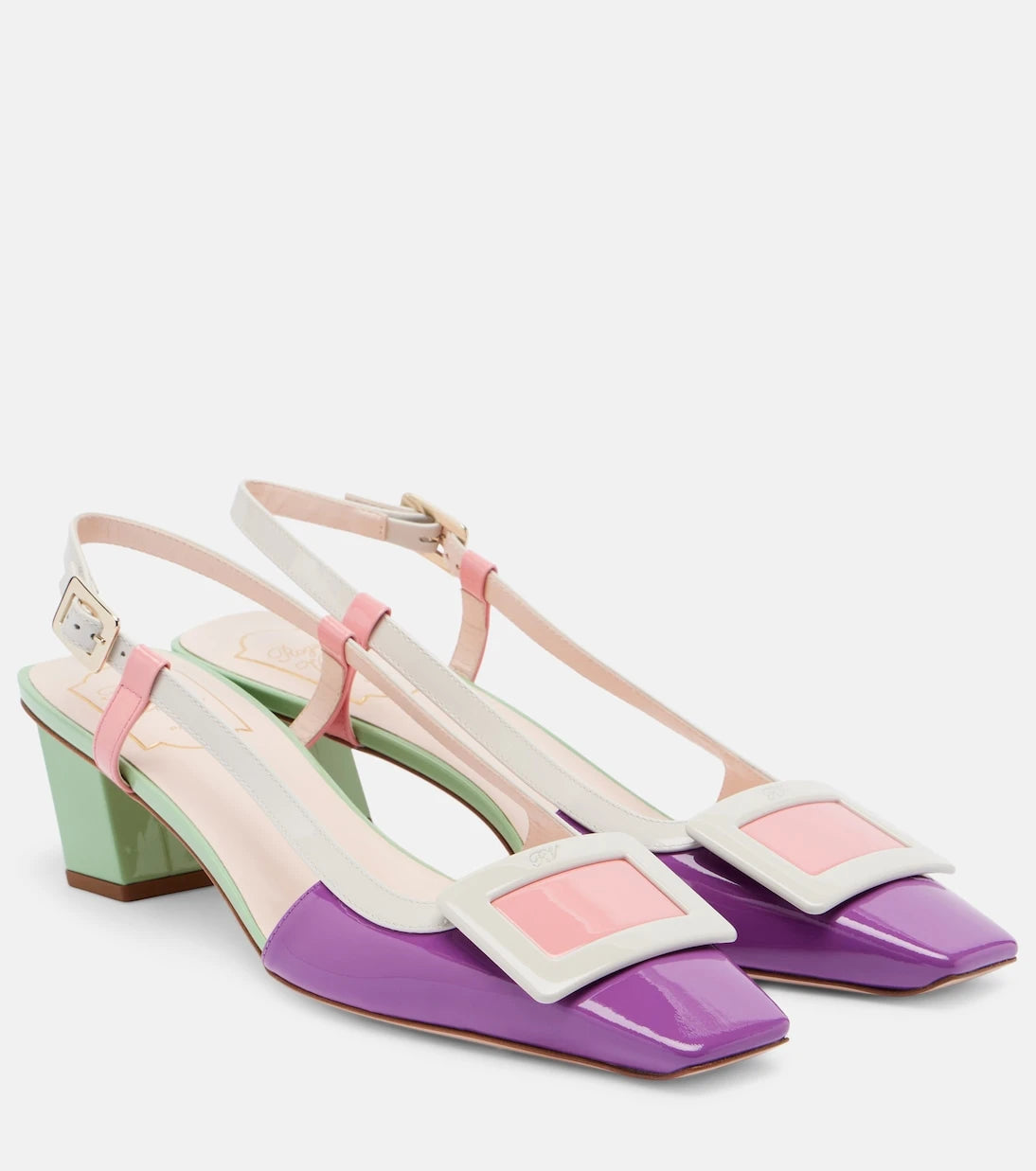 Roger Vivier - Belle Vivier patent leather slingback pumps