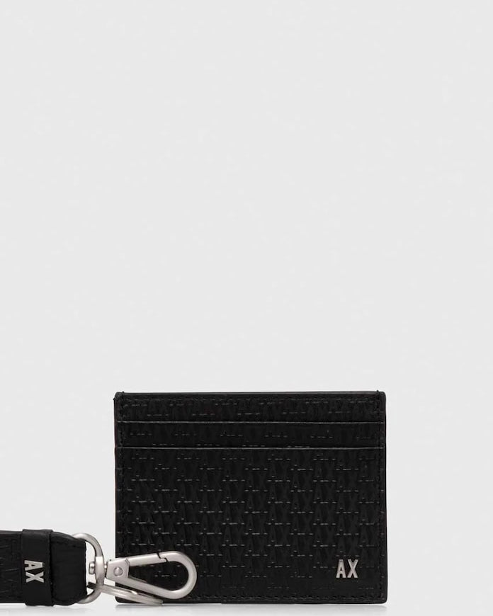 Кожен калъф за карти и ключодържател Armani Exchange