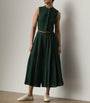 Green Linen Sleeveless Midi Dress