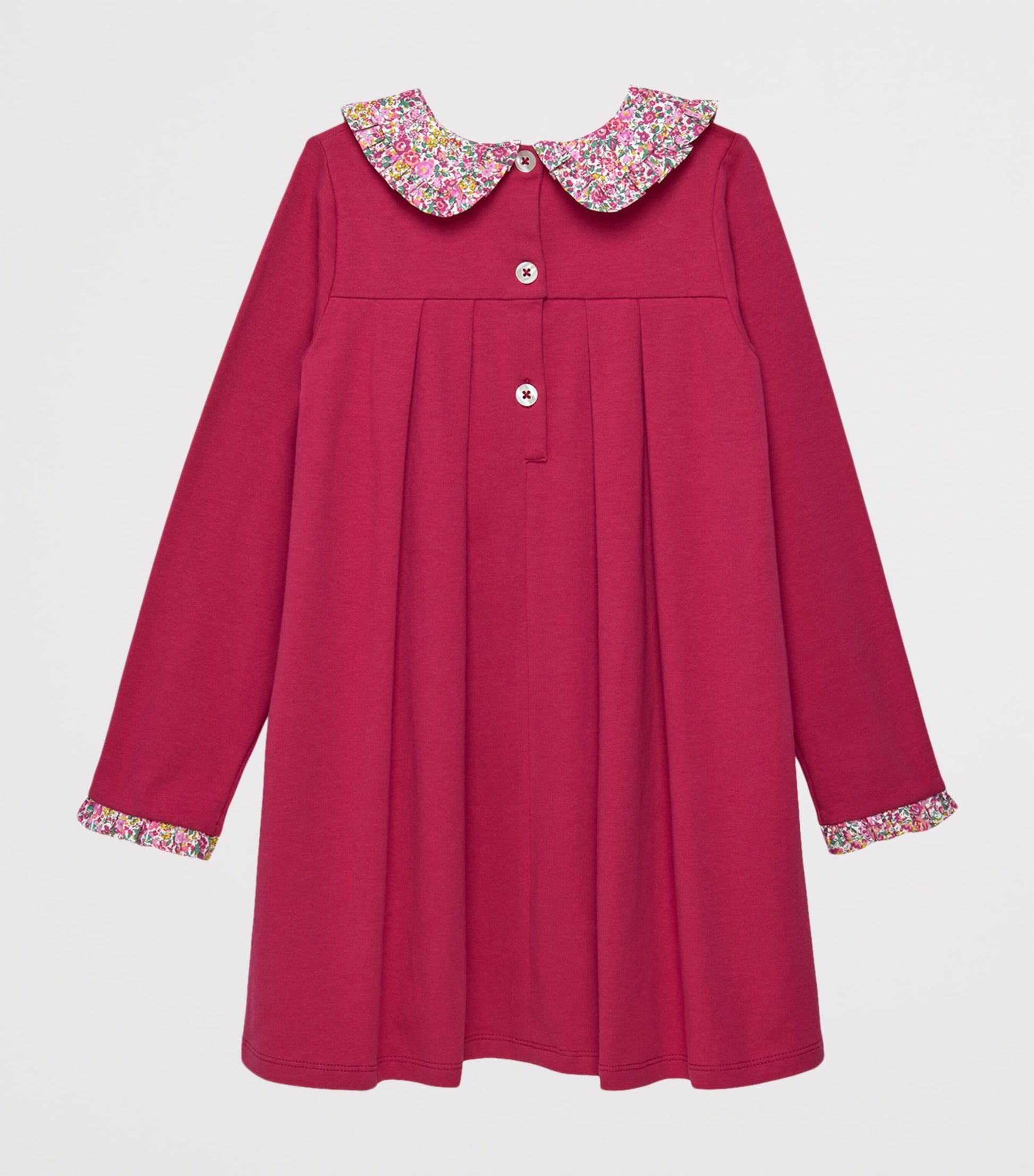 Pink Stretch Cotton Violet Dress (2-5 Years)