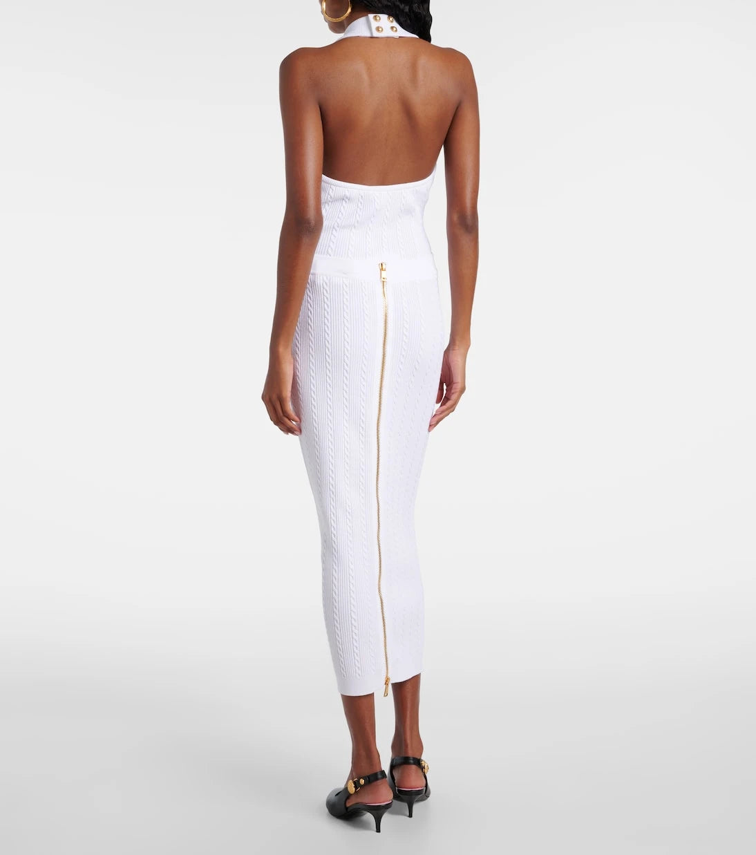 Balmain - Cable-knit midi skirt