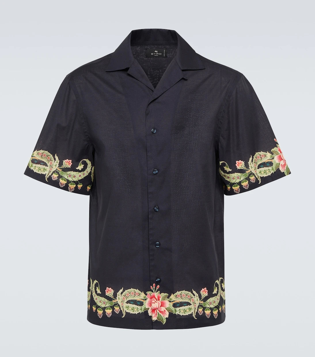 Etro - Floral cotton bowling shirt