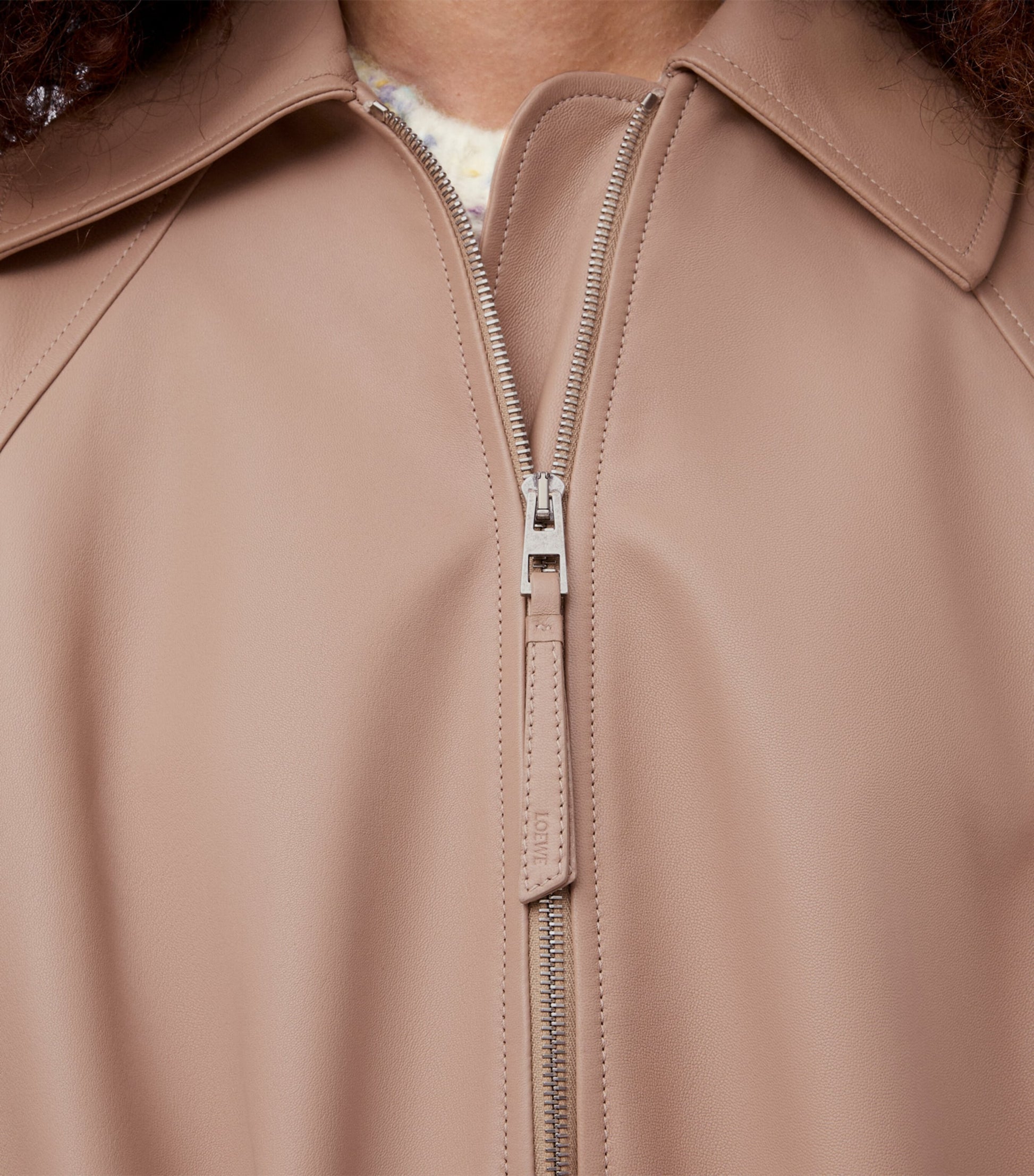 LOEWE Beige Balloon Leather Jacket