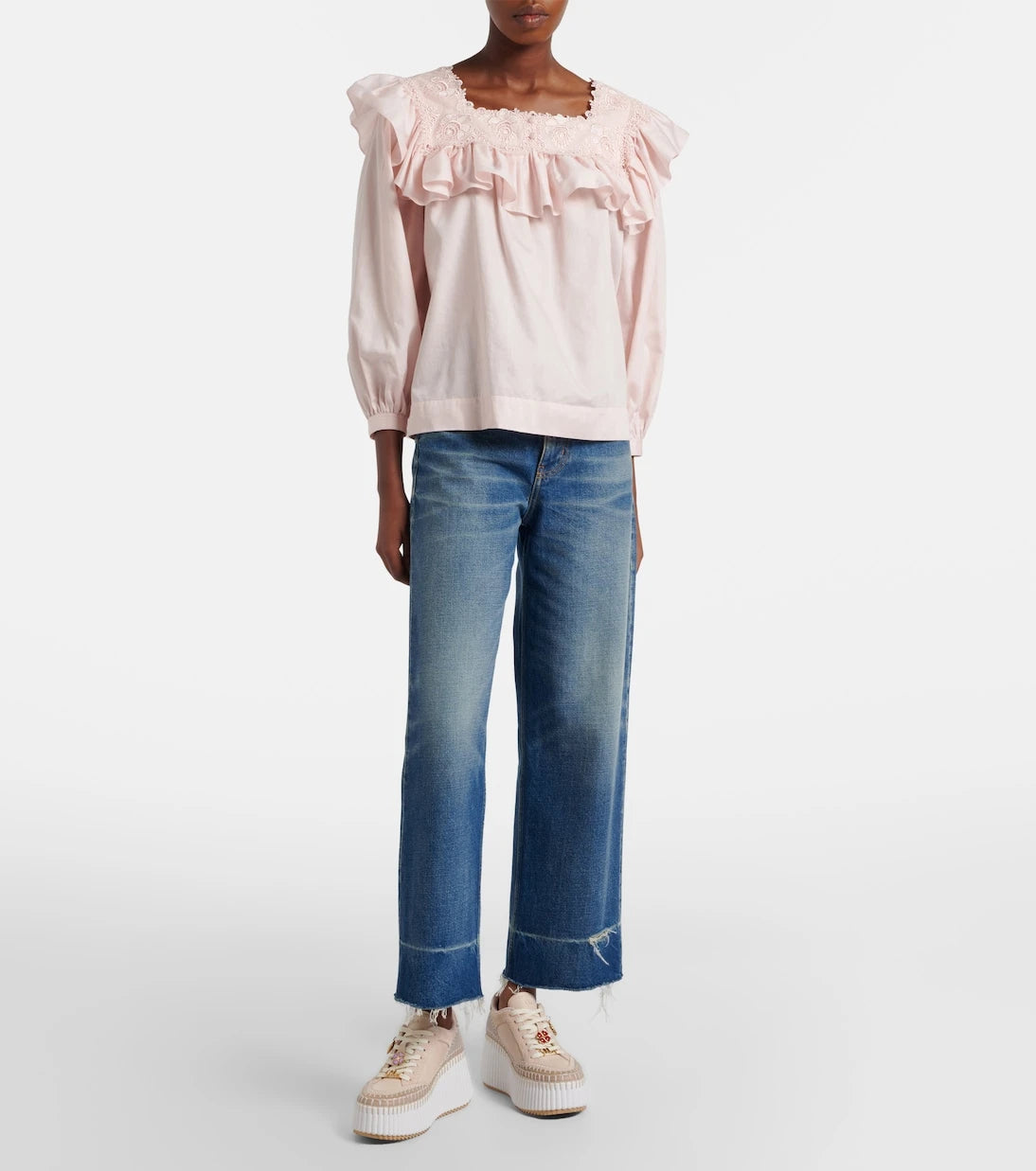 Chloé - Nama suede and leather platform sneakers