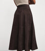 Róhe Brown Suede Midi Skirt