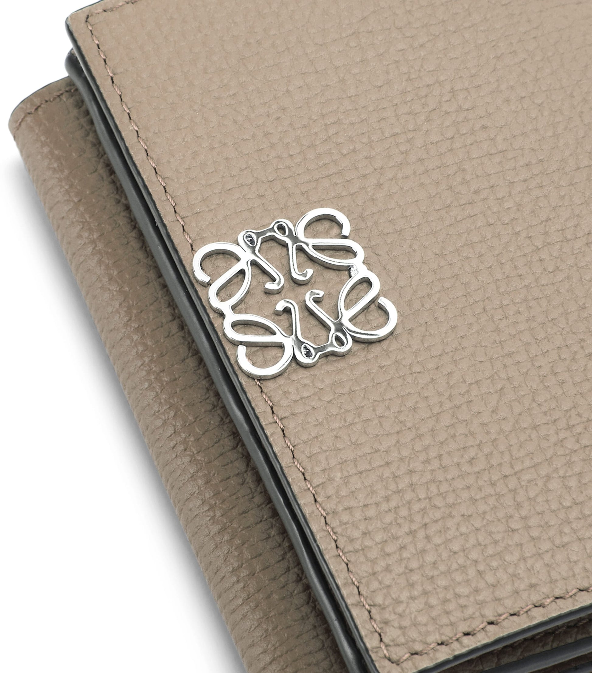 LOEWE Beige Leather Anagram Trifold Wallet