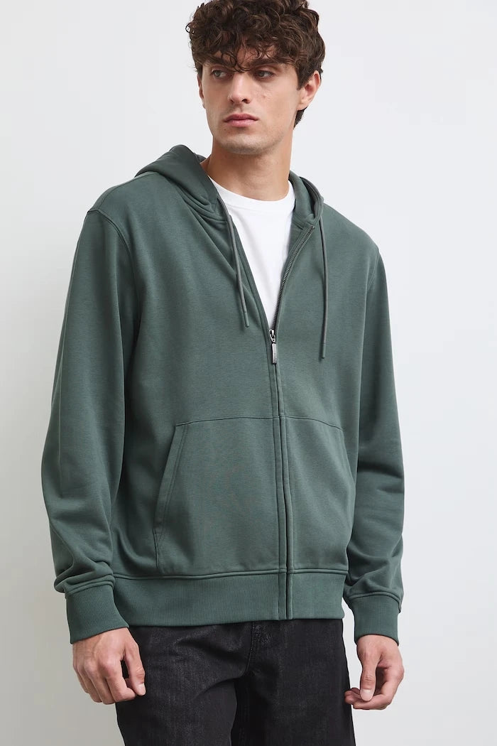 Medicine fermuarlı ve kapüşonlu erkek pamuklu sweatshirt