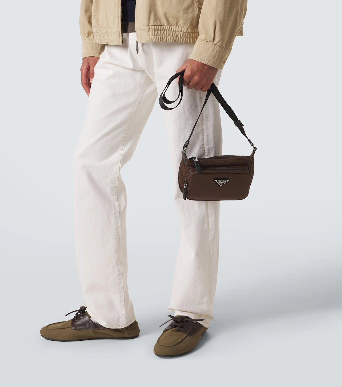 Prada - Re-Nylon leather-trimmed shoulder bag