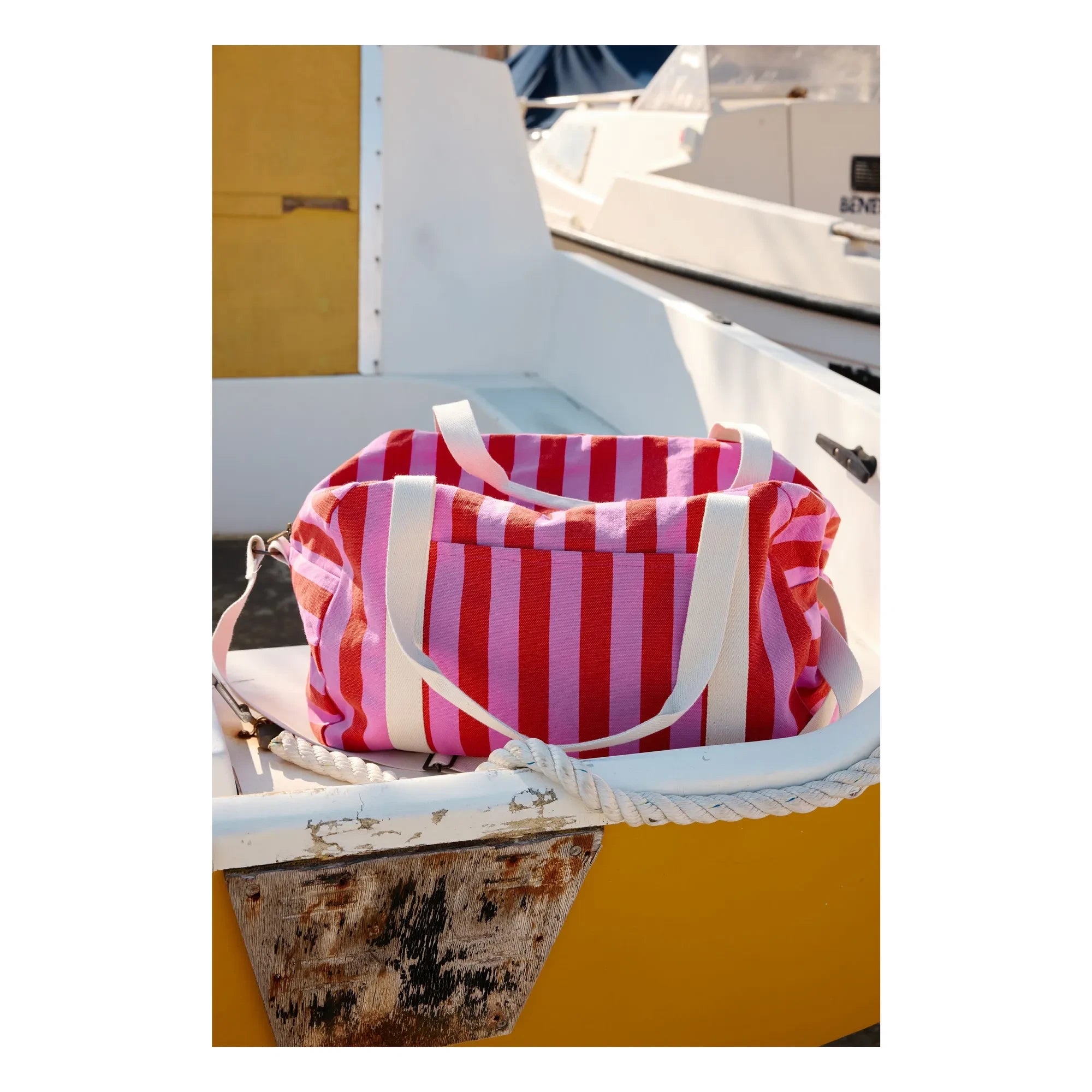 Rose in April - Raphaël striped diaper bag | Pink
