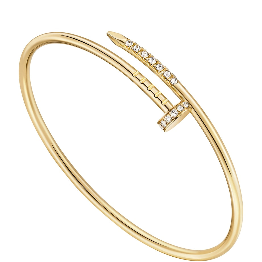 Small Yellow Gold and Diamond Juste Un Clou Bracelet