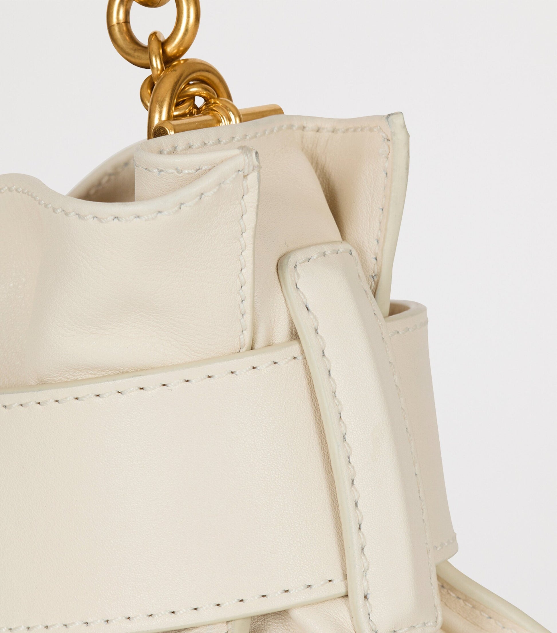 Balmain White Mini Leather Anthem Shoulder Bag