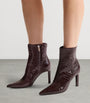 Jimmy Choo Frankie 85 Croc-Embossed Leather Ankle Boots