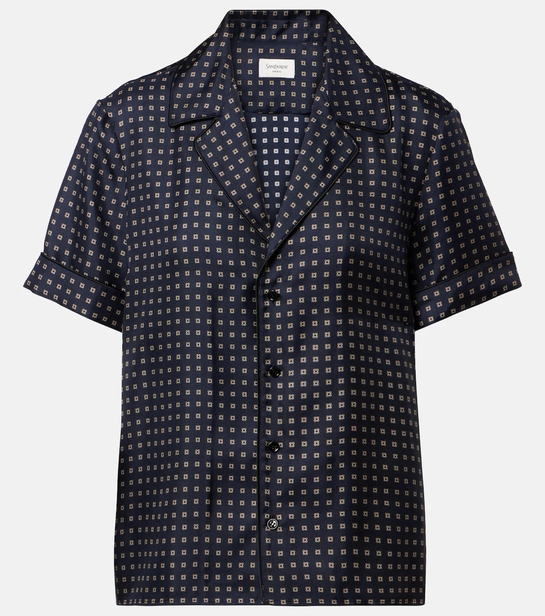 Saint Laurent - Printed silk satin pajama shirt