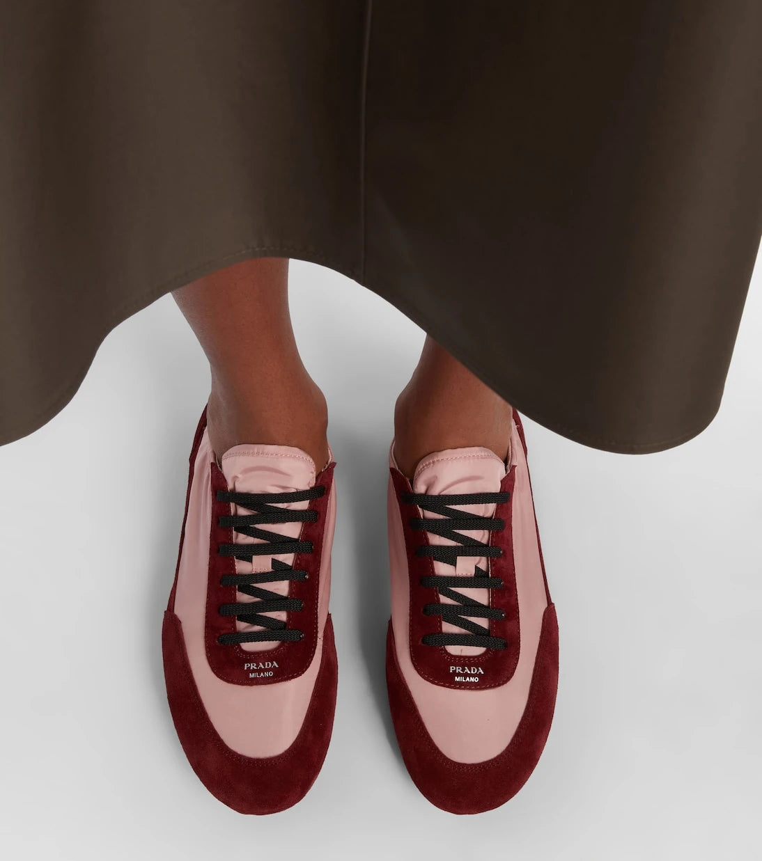 Prada - Collapse Re-Nylon and suede sneakers