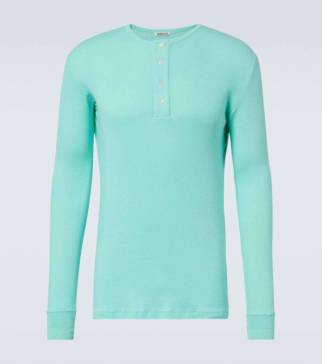 Auralee - Ribbed-knit cotton Henley shirt