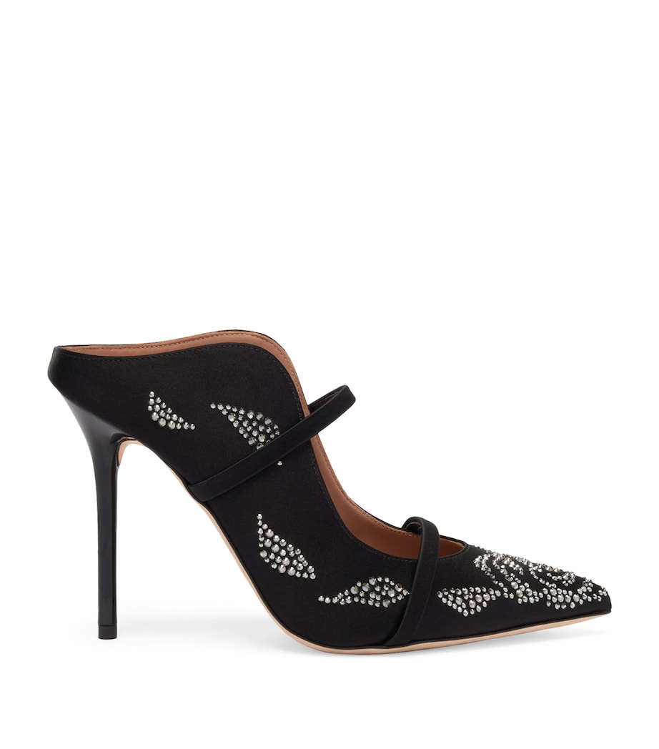 Malone Souliers Black Satin Embellished Maureen Mules 100